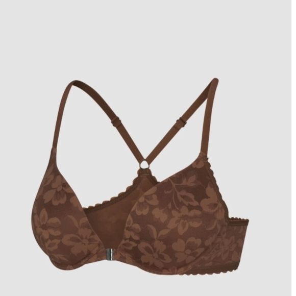 Floral Lace Bra in Brown, Green, and Yellow - Picture 2 of 4